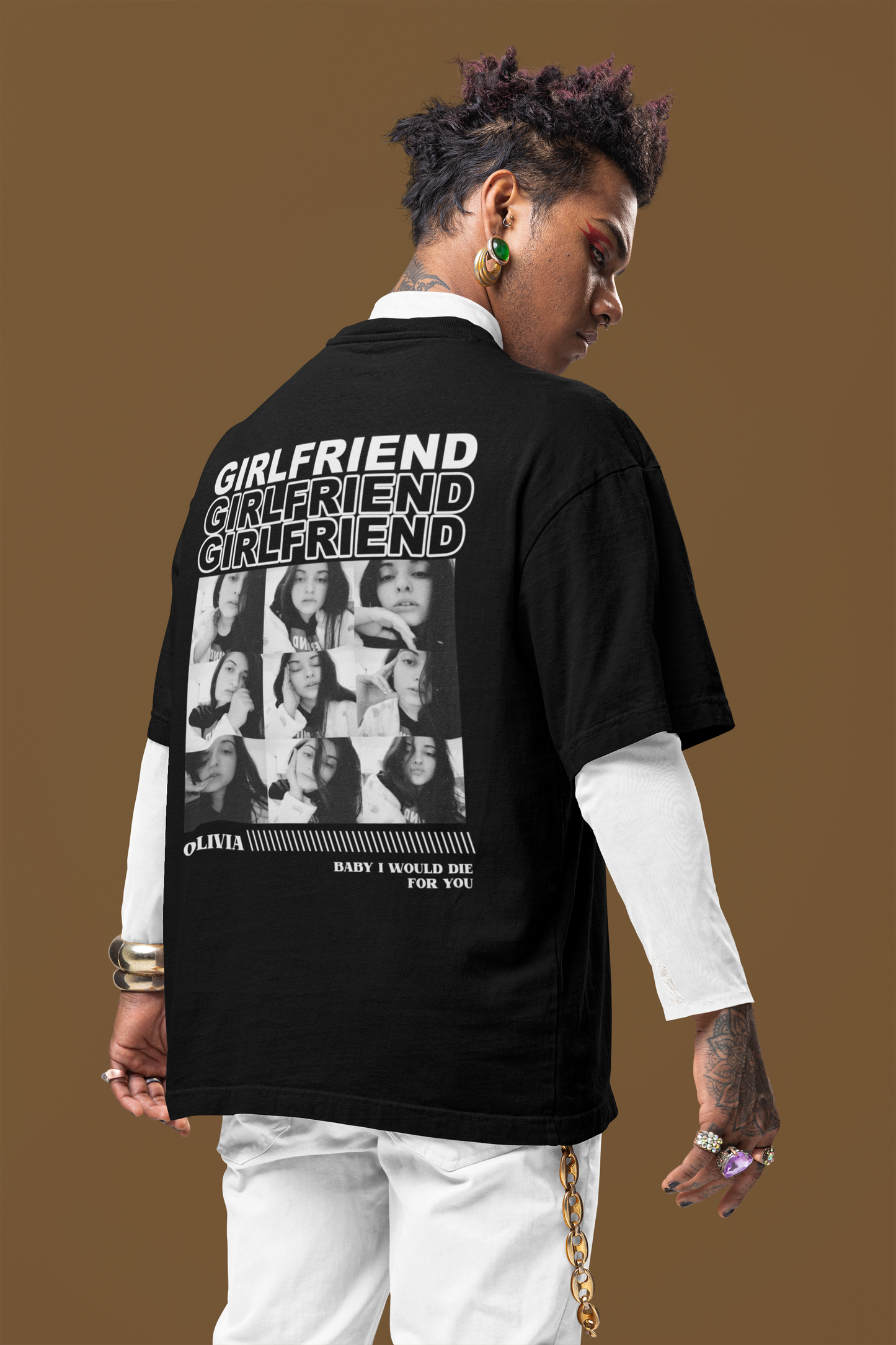 Custom Picture x Name Black Tee