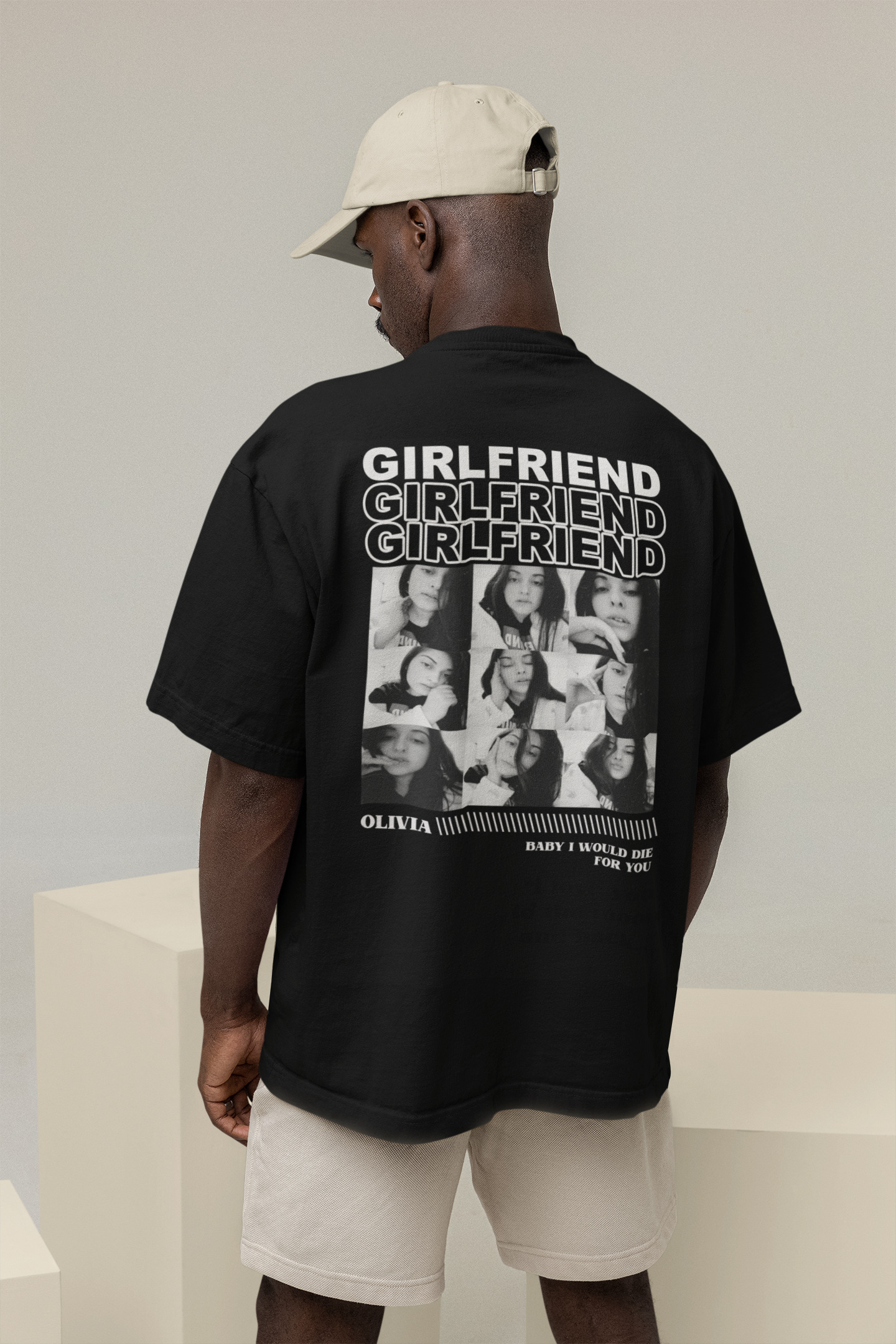 Custom Picture x Name Black Tee